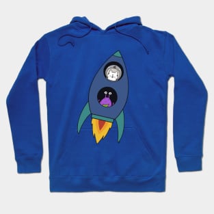 Rocket Ship Cat & Alien Hoodie